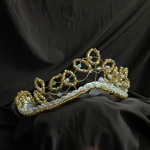 Late 1970’s gold and crystal Leaf Bridal Headpiece